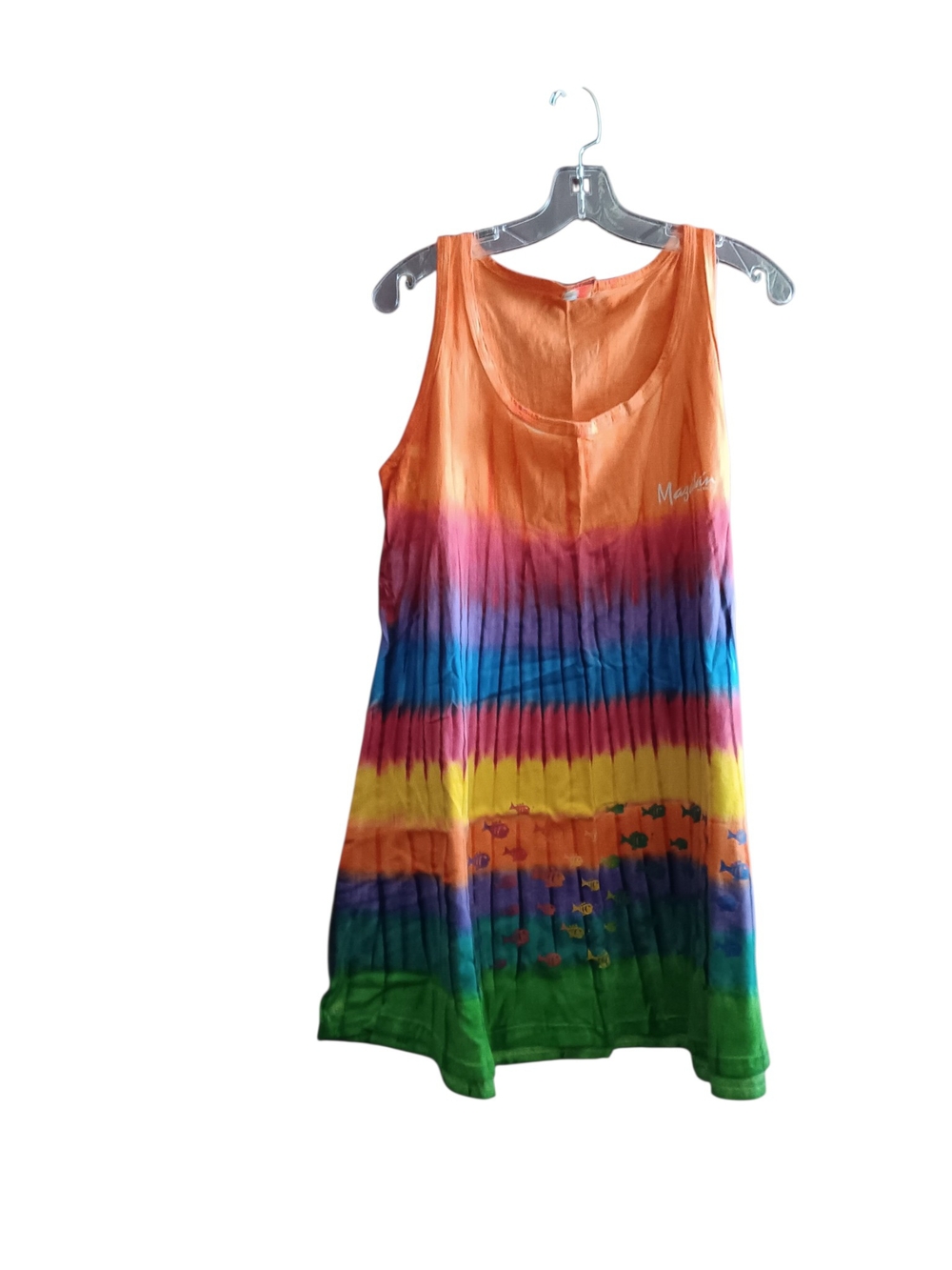 Colorful Tie-Dye Tank Dress Bright Rainbow Colors Mazatlan Mexico Souvenir